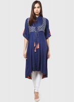 G Blue Solid Kurta