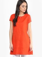 G Orange Solid Kurtis