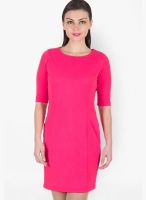 Gipsy Pink Colored Solid Bodycon Dress