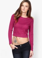 Global Desi Pink Solid Strappy Top