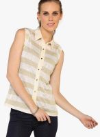 Globus Beige Striped Shirt