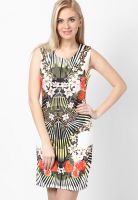 Heart 2 Heart Mustard Yellow Colored Printed Bodycon Dress