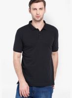 Highlander Black Solid Polo TShirts