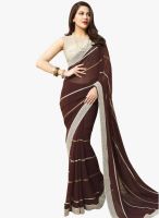 Hypnotex Coffee Embroidered Saree