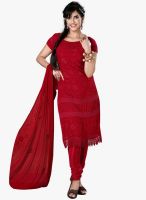 Hypnotex Maroon Embroidered Dress Material
