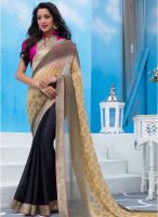 Inddus Beige Printed Saree