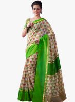 Inddus Green Printed Saree