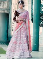 Inddus Pink Embroidered Lehenga