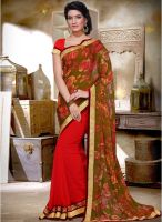 Indian Women By Bahubali Olive Printed Saree