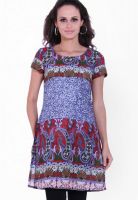 Indidori Blue Printed Kurtis