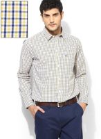 Izod Yellow Check Slim Fit Casual Shirt