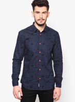 Jack & Jones Blue Printed Casual Shirt