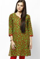 Jaipur Kurti Green Printed Kurtis