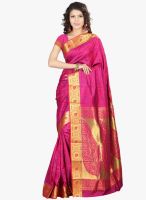 Janasya Pink Printed Saree