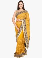 Jashn Yellow Embroidered Saree