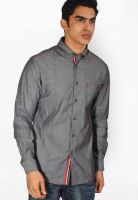 Jogur Solid Dark Grey Casual Shirt