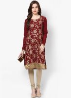 Kira Maroon Printed Kurta