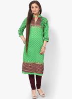 Kurti'S Green Printed Kurta