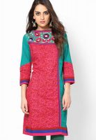 Kurti'S Pink Printed Kurtas