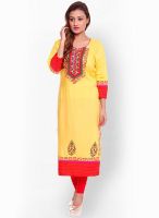 Kurti'S Yellow Printed Kurtis