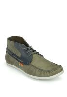 Lee Cooper Grey/olive Boat Shoes