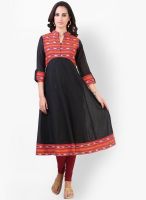 Libas Black Printed Kurtas