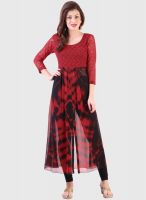 Libas Red Printed Kurtas