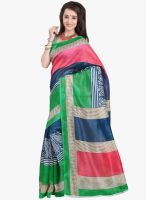 Lookslady Blue Printed Saree
