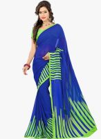 Lookslady Blue Printed Saree