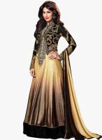 Lookslady Golden Embroidered Dress Material