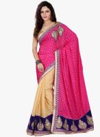 Lookslady Pink Embroidered Saree