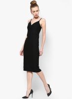 Miss Selfridge Black Colored Solid Bodycon Dress