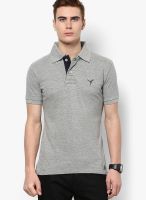 Monteil & Munero Grey Solid Polo T-Shirts