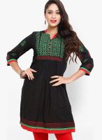 Mytri Black Embroidered Kurta