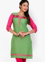 Mytri Green Printed Kurta