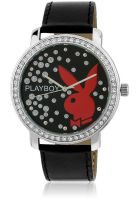 Playboy Bpb-1005-V - Black/Black Analog Watch