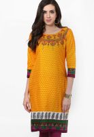 Prakhya Orange Printed Kurta