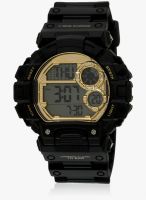 Q&Q M144j004y-Sor Black/Golden Digital Watch