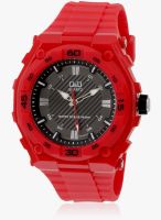 Q&Q Vq94j009y-Sor Red Analog Watch