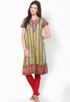 Rain & Rainbow Green Printed Kurtis