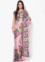 Rang Banarasi Supernet Cotton Hand Embriodery Work Banarasi Peach Saree