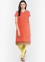 Rangriti Red Cotton Blend Kurta