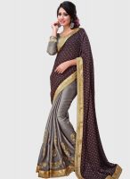 Roop Kashish Brown Embroidered Saree