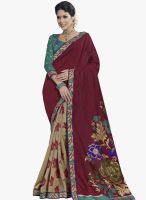 Roop Kashish Maroon Embellished Saree