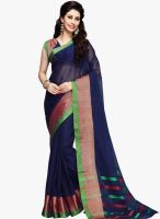 Roop Kashish Navy Blue Striped Saree