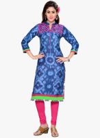 Salwar Studio Blue Embroidered Kurtis