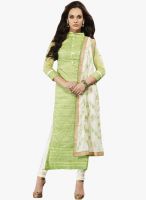 Saree Mall Green Embroidered Dress Material