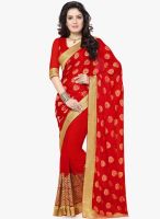 Saree Swarg Red Embellished Saree