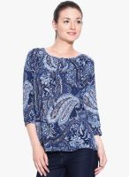 SbuyS Blue Printed Blouse