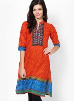 Shree Orange Printed Kurta